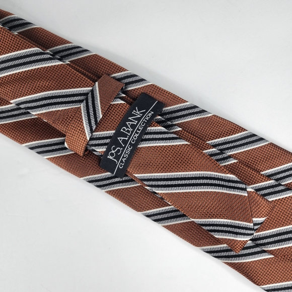 JOS. A. BANK Brown Stripe Silk Tie. - Picture 3 of 7